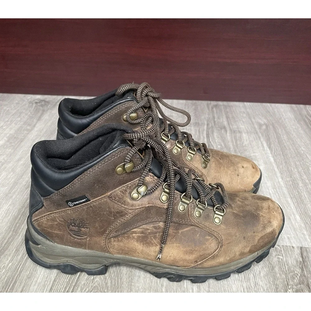 Timberland Mt. Maddsen‎ Hiking Boots Brown Leather Men's Size 9.5